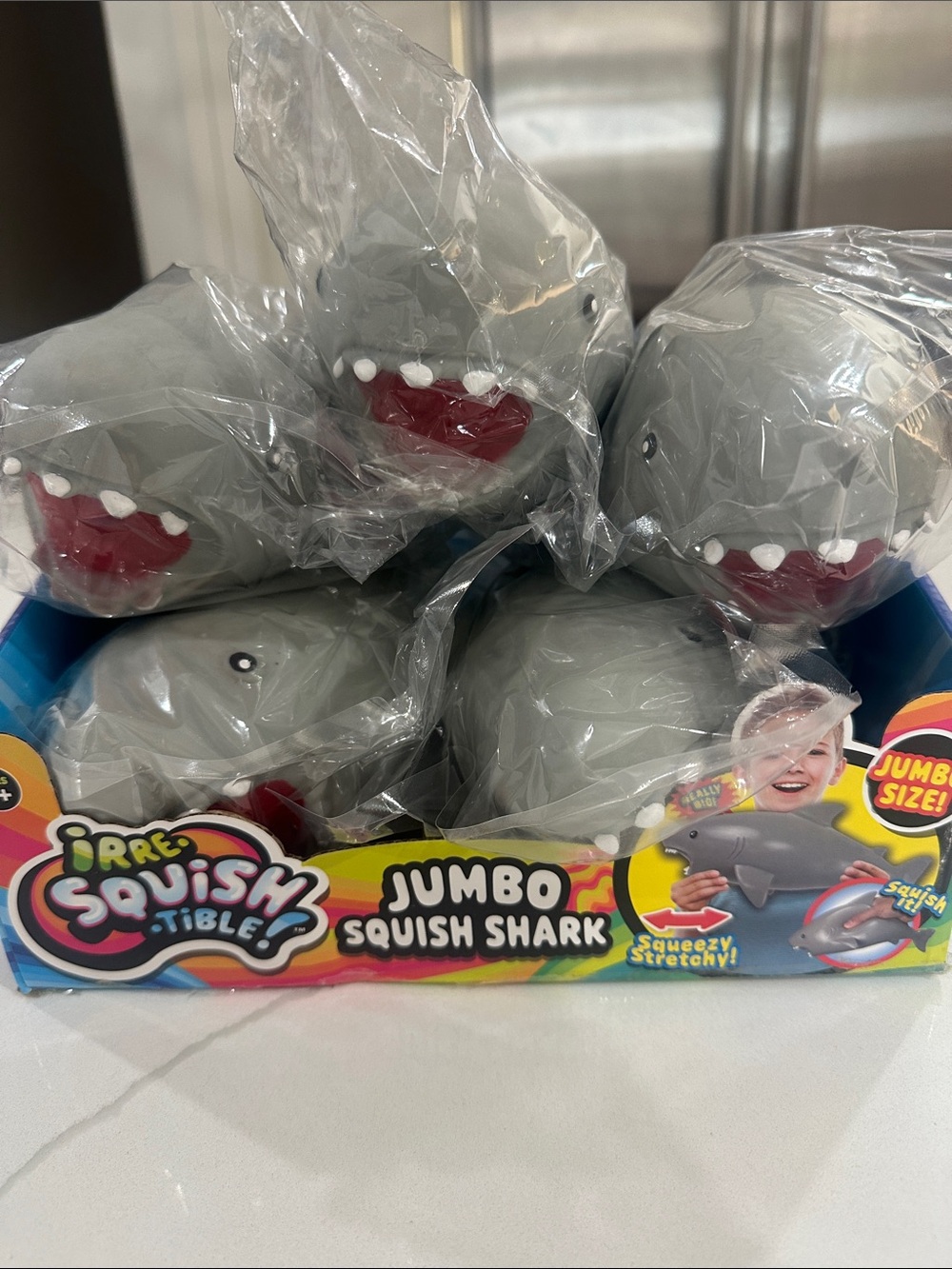 irre-SQUISH-tible Jumbo Squish Shark - Gray 🔥Fast ship🔥
